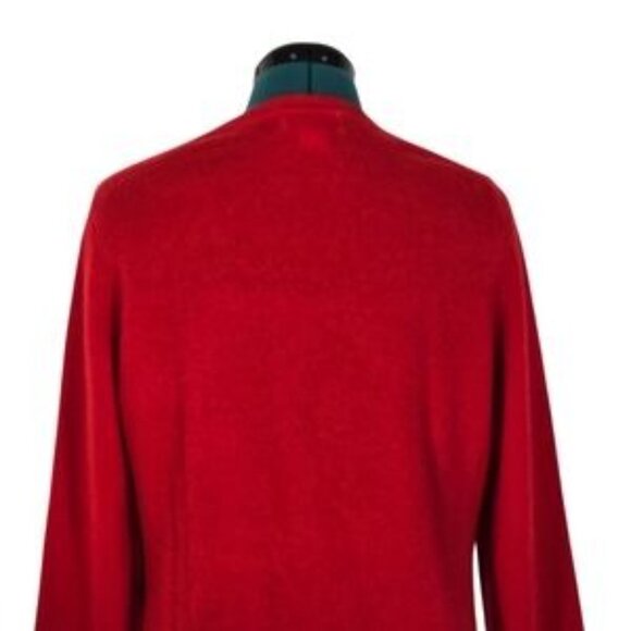 Peck and Peck Red Cashmere Sweater Crewneck Large Holiday Luxury - Picture 5 of 8